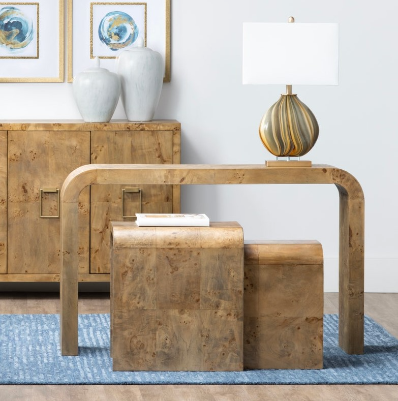 Crestview Collection Richmond Mappa Burl Nested Tables - Thumbnail 2