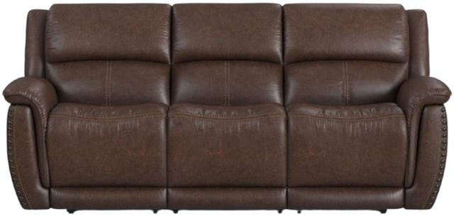 Flexsteel® Beau Dark Sable Brown Power Reclining Sofa with Power Headrests-3