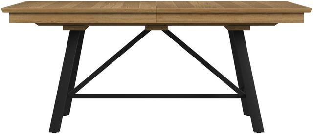 Intercon Newport Natural Oak Dining Table with Black Trestle Base-2