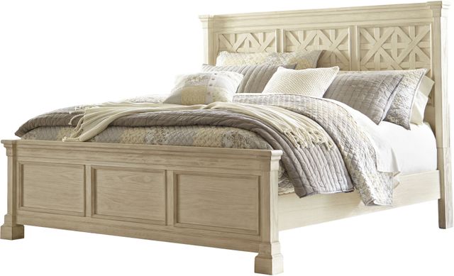 Signature Design by Ashley® Bolanburg 3-Piece Antique White Queen Panel Bed Set-1