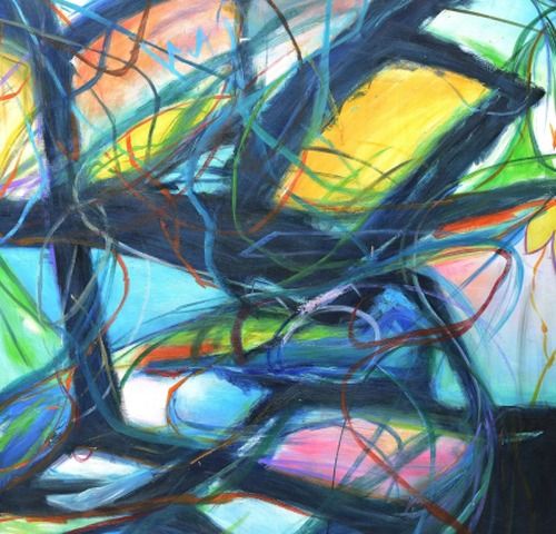 Harp & Finial® Onyx Multi-Colored Framed Canvas Art-1