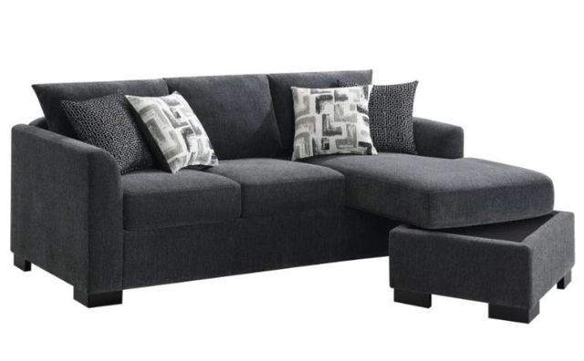 Coaster® Storey Dark Gray Upholstered Sectional Chaise Sofa-1