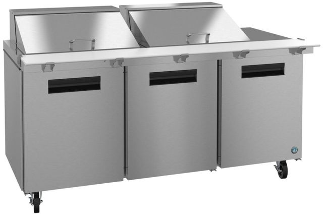 Hoshizaki 72" 21.25 Cu. Ft. Stainless Steel Three Section Mega Top Prep Table Refrigerator with Innovative Air Distribution System-1