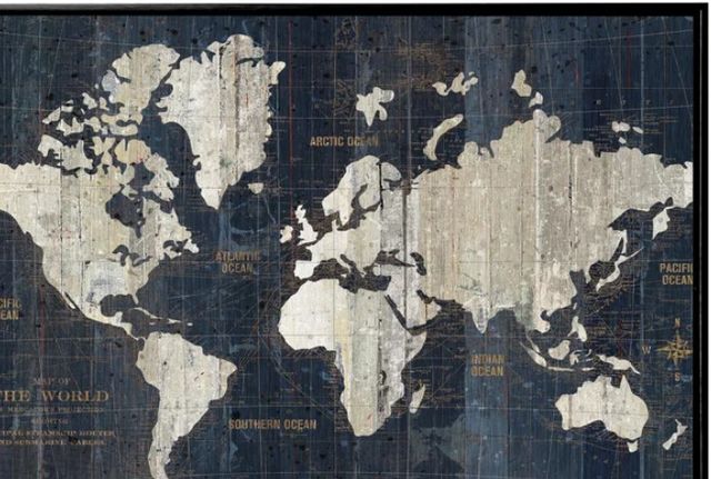 Stylecraft Old World Map Blue Wall Art-1
