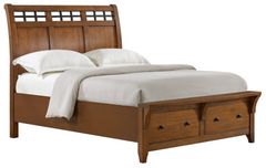 Elements International Gage Chestnut King Storage Sleigh Bed