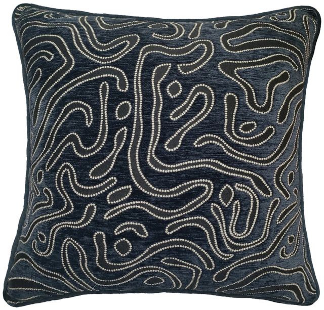 Harp & Finial® Feya Black/Cream Velvet Jacquard Pillow-0