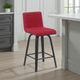 Armen Living Vienna Black Brushed/Red Swivel Counter Stool-1