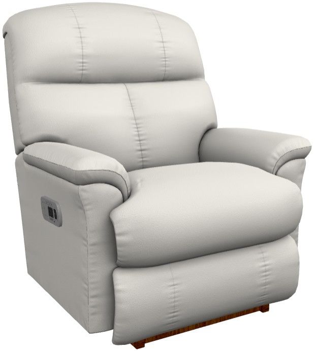 La-Z-Boy® Reed Oyster Leather Power Rocking Recliner with Headrest-0