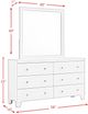 Elements International Belinda White Dresser and Mirror-2