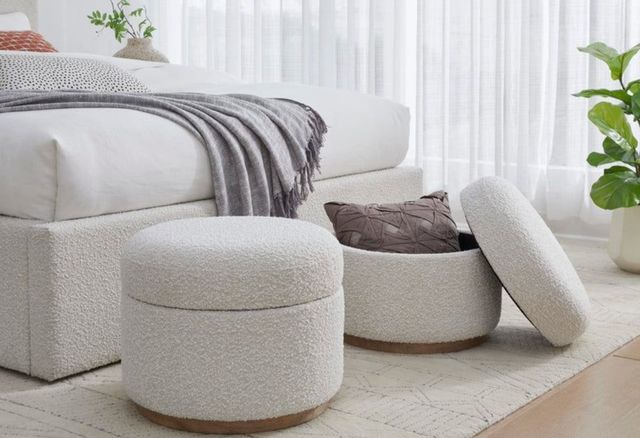 Modus Furniture Virgil Off-White/Ricotta Ottoman-1
