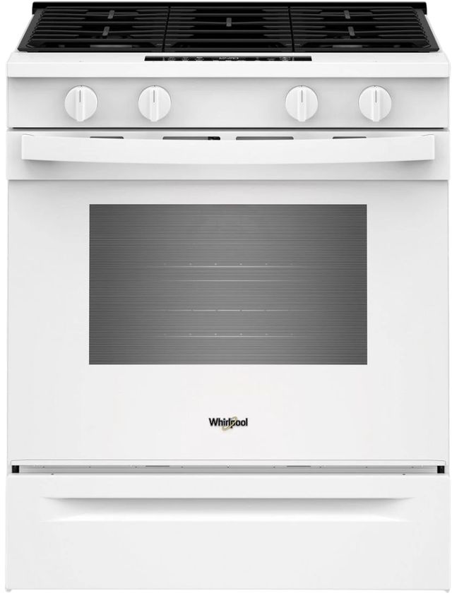 Whirlpool® 30'' White Smart Slide-In Gas Range with Air Cooking Technology and Steam Clean-0
