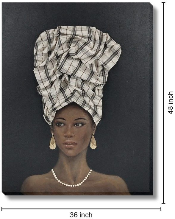 Classy Living Dramatic Majestic Plaid Crowned Muse Wall Art-2