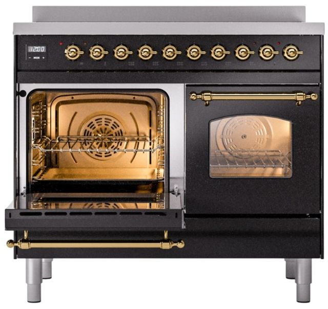 Ilve® Nostalgie II Series 40" Glossy Black Pro Style Induction Range-2
