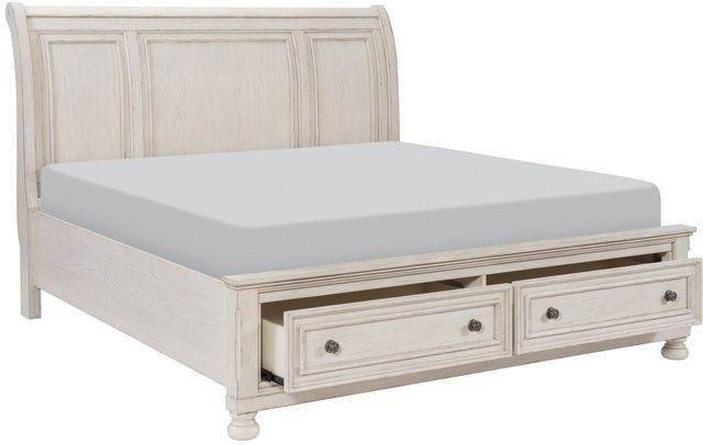 Homelegance® Bethel Antique White Eastern King Storage Sleigh Bed-3
