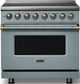 Viking® 5 Series 36" Novembery Sky Pro Style Induction Range with Brushed Brass Trim-0