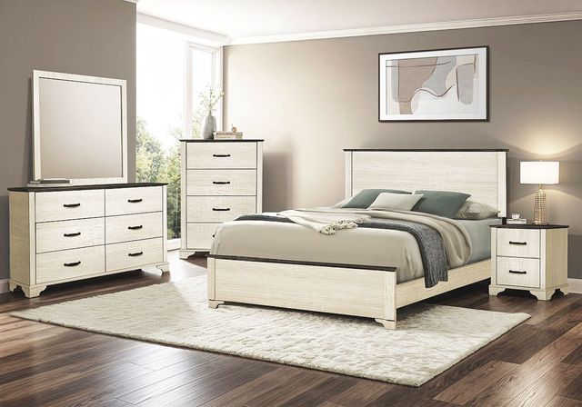 Monarch Specialties Inc. Bleached Oak/Rustic Oak Queen Panel Bed-2