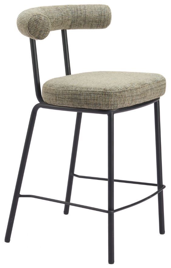 Zuo® Modern Kede Black/Green Tweed Counter Stool-0