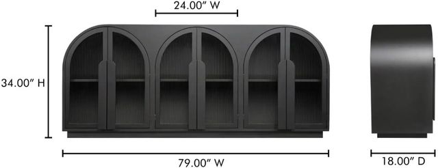 Moe's Home Collection Salone Black Sideboard-2
