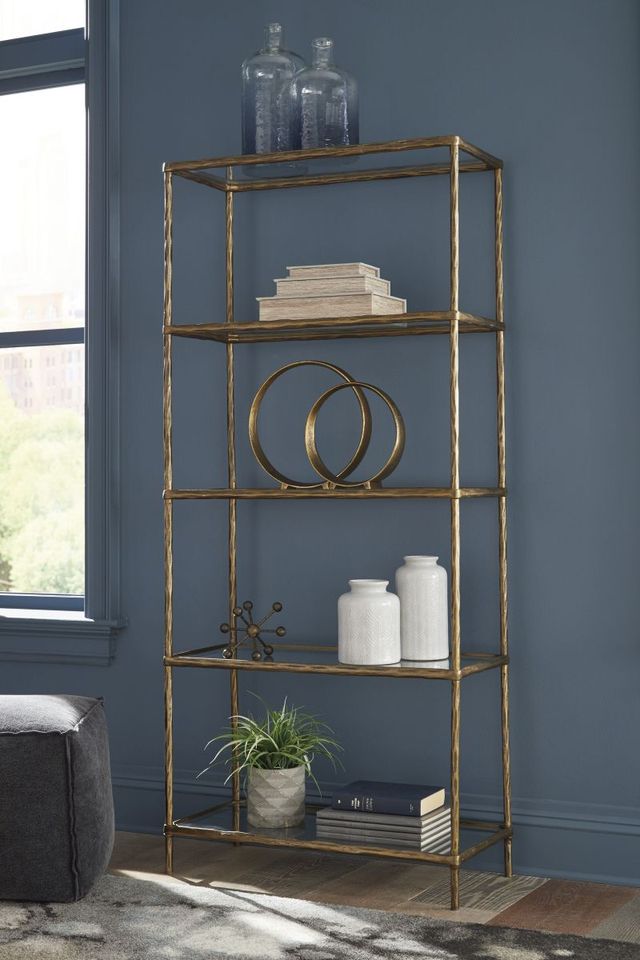 Signature Design by Ashley® Ryandale Antique Brass Bookcase-3