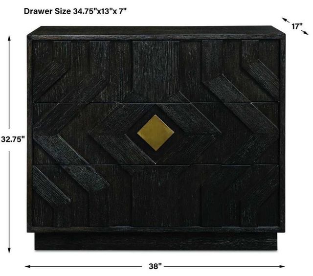 Uttermost® Faulkner Black 3-Drawer Modern Chest-2