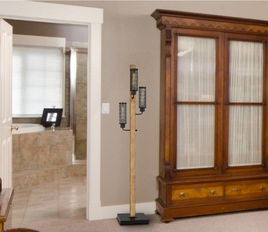 Cal® Lighting & Accessories Lenox Light Oak Floor Lamp-1