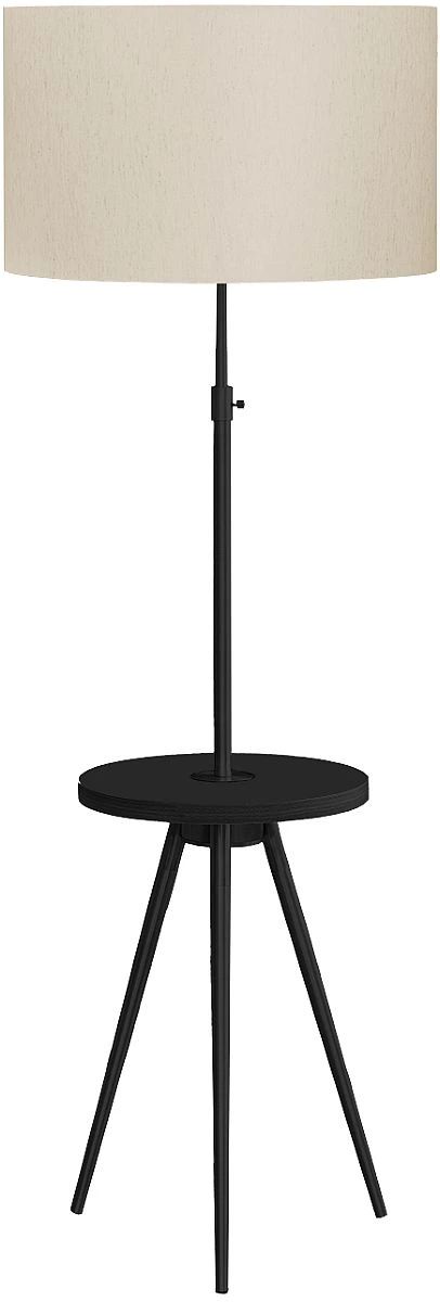 Monarch Specialties Inc. Black Floor Lamp with Round Shelf-0