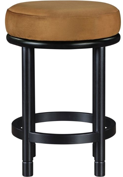 Meridian Furniture Monette Saddle/Black Upholstered Counter Stool-1
