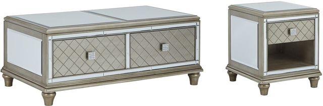 Signature Design by Ashley® Chevanna 2-Piece Platinum Living Room Table Set-0