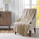 Olliix by Madison Park Tuscany Khaki Oversized Quilted Throw with Scalloped Edges-5