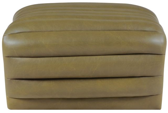Meridian Furniture Vega Olive Leather Upholstered Ottoman-2