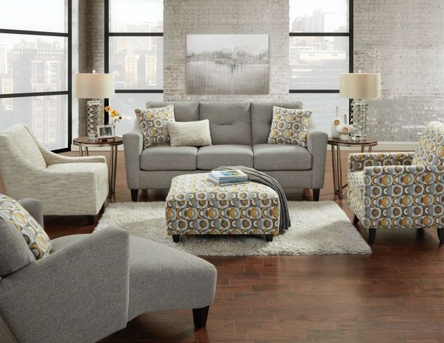 Fusion Furniture Dillist Mica Macon Galaxy Gray/Yellow Accent Chair -1