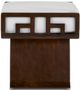 Currey & Company Hari Swagger Espresso/White Ottoman-2
