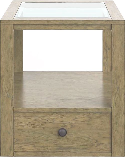 Magnussen Home® Hardison Glass/Warm Stone Brown End Table-0