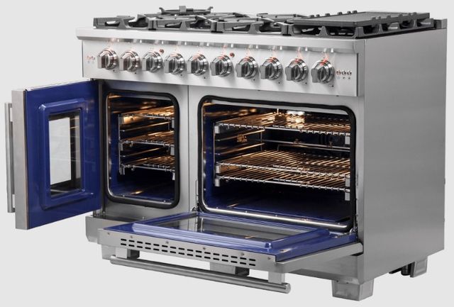 FORNO® Capriasca 48" Stainless Steel Pro Style Gas Range-3