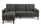 Monarch Specialties Inc. Dark Grey 85" Sofa Lounger and Reversible Chaise with 2 Pillows-0