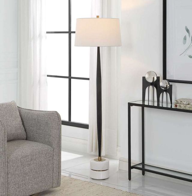 Uttermost® Miraz Black/White Floor Lamp-1