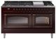 Ilve® Nostalgie II Noblesse 60'' Burgundy Pro Style Dual Fuel Range with Burnished Trim-0