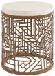Tommy Bahama® Outdoor Palm Desert Poolside Round End Table with White Agate Stone Top-0