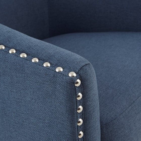 Olliix by Madison Park Tyler Blue Swivel Chair-3