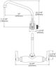 Elkay Chrome Foodservice 3-8" Adjustable Centers Wall Mount Faucet with 10" High Arc Spout and 2" Lever Handles-1