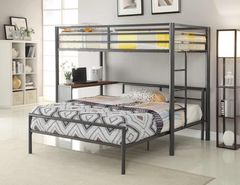Coaster® Fisher 2-Piece Gunmetal Twin Workstation Loft Bed Set