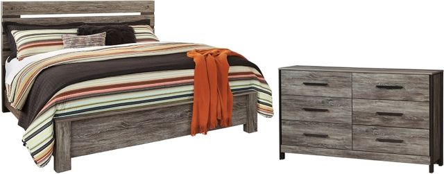 Signature Design by Ashley® Cazenfeld 2-Piece Black/Gray King Panel Bed Set-0