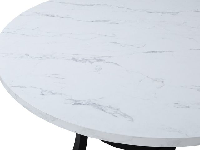 Crown Mark Isla White Dining Table with Black Base-3