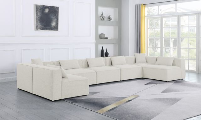 Meridian Furniture Cube 7-Piece Cream Upholstered Modular Sectional-3