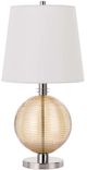 Cal® Lighting & Accessories Salisbury Amber/Brushed Steel/White Table Lamp-0