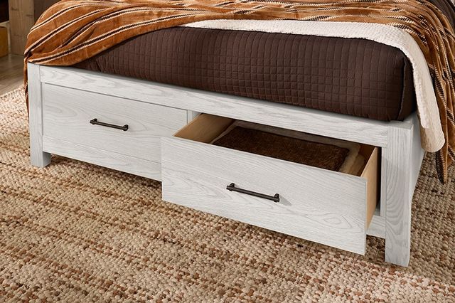Vaughan-Bassett Lodge & Loft Soft White King Radius Poster Storage Bed-3