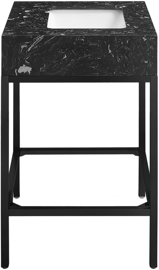Meridian Furniture Marmo Black/Matte Black 24" Bathroom Vanity-3