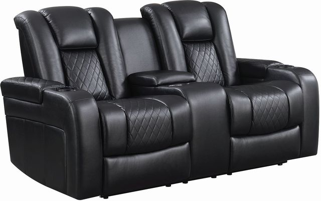 Coaster® Delangelo Black 2 Piece Power Reclining Living Room Set-2