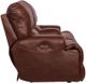 Catnapper® Wembley Walnut Leather Power Lay Flat Reclining Console Loveseat with Power Adjustable Headrest and Power Adjustable Lumbar Support-4