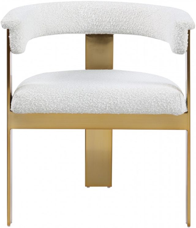 Meridian Furniture Romeo Cream/Brushed Gold Boucle Upholstered Dining Chair-1